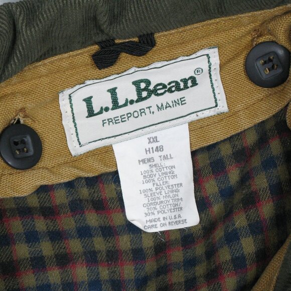 L.L. Bean Men's Vintage Tan Canvas Removable Lining Barn Jacket Size XXL Tall - Picture 6 of 6